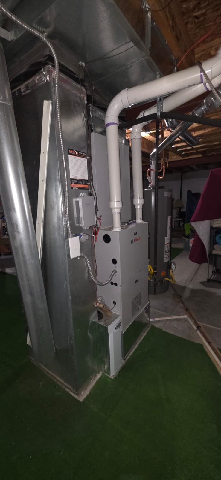 Bosch furnace and water heater installation
