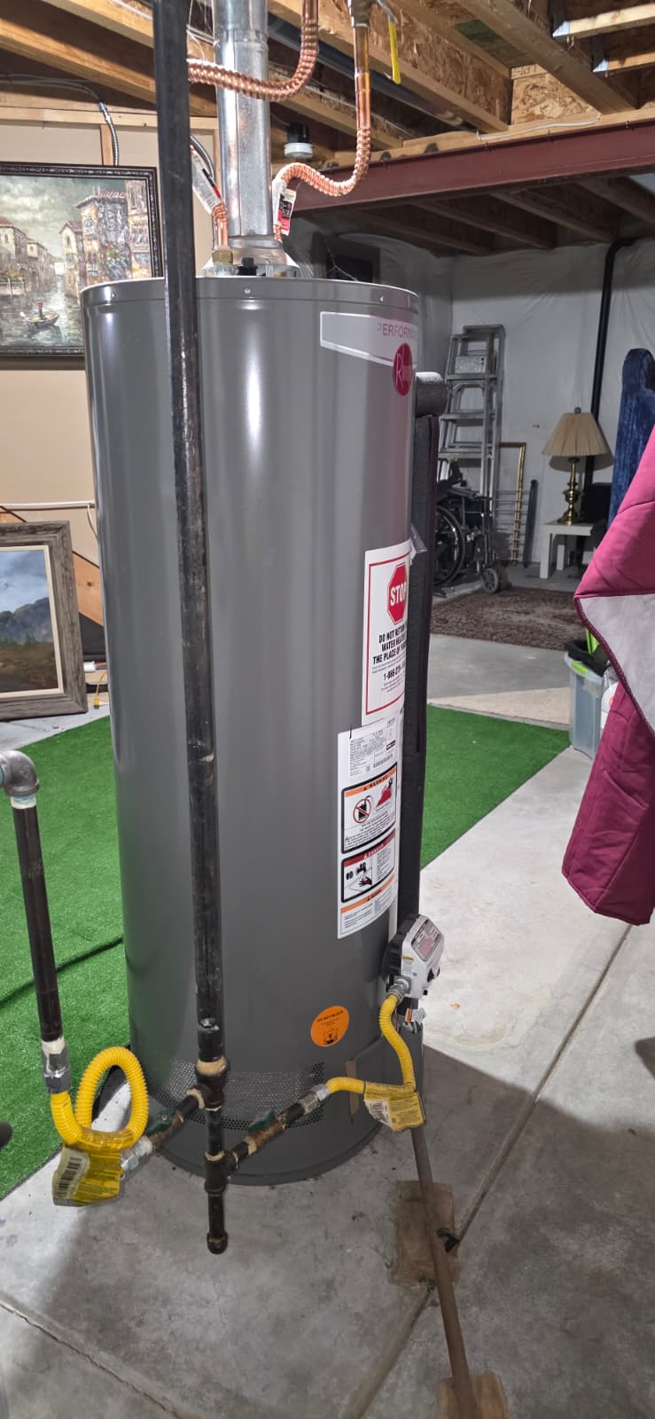 Rheem water heater installation